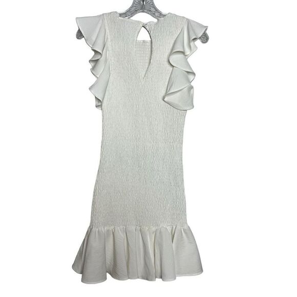 NEW C/MEO COLLECTIVE Expired Ruffle Mini Dress in Ivory Size Small - Picture 6 of 8
